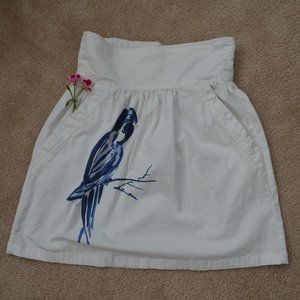 White Skirt with Bird